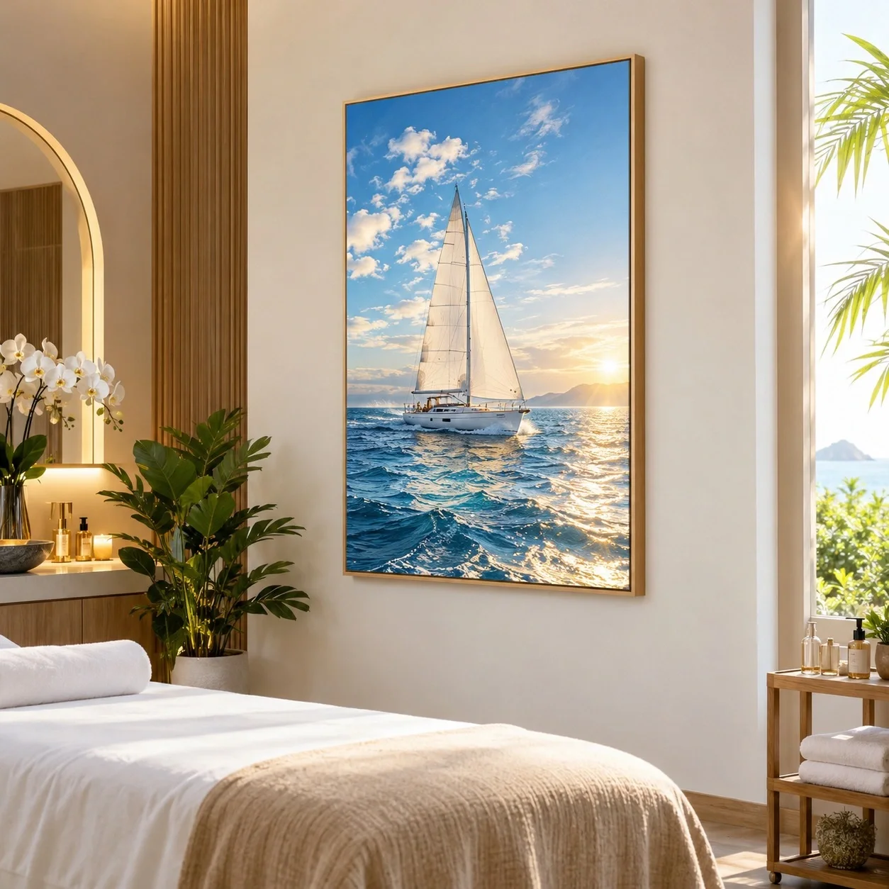Khung ảnh dán tường Hải Trình Gió Thuận Tranh đơn - spa hoặc thẩm mỹ viện