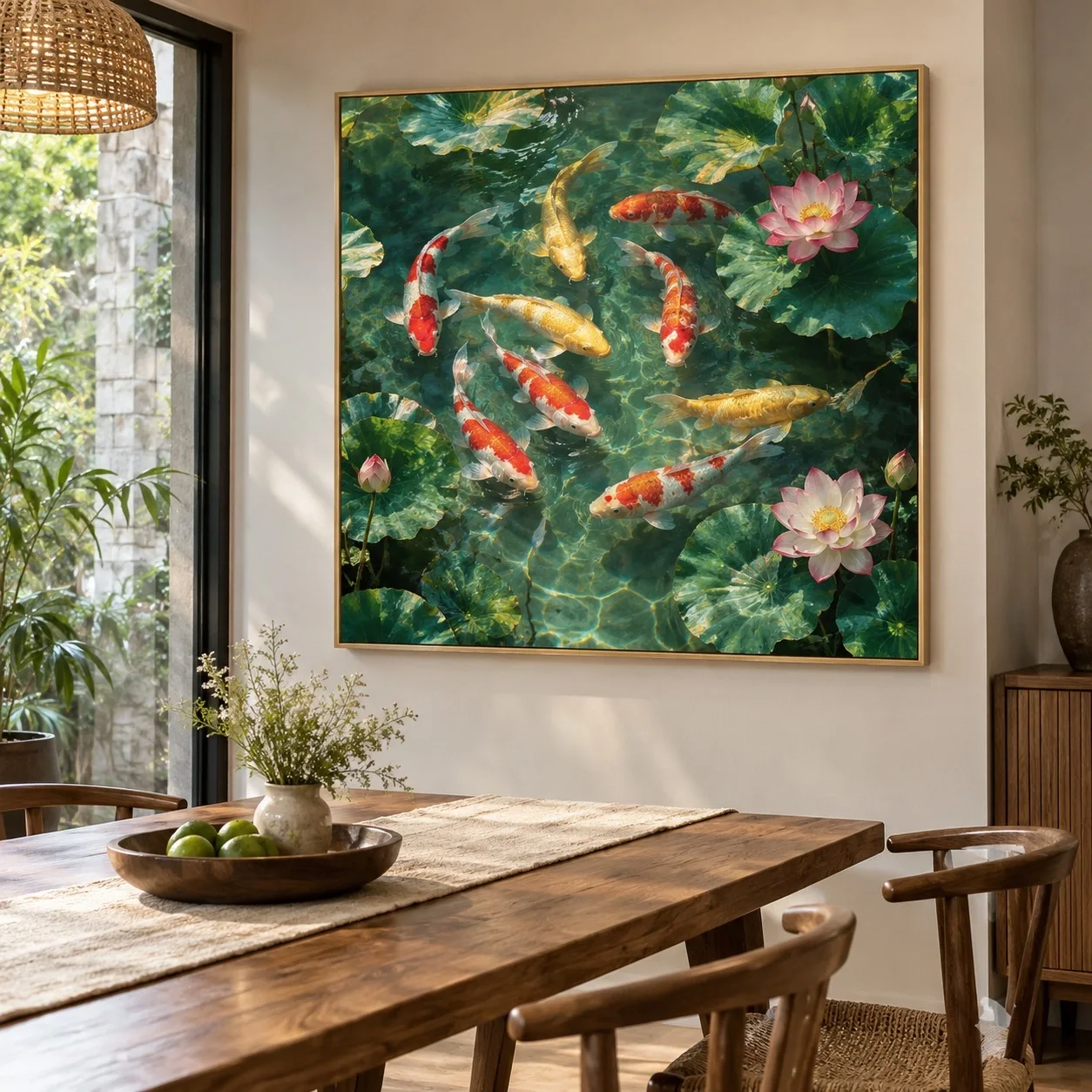 Tranh canvas Cá Koi Cảm Hứng Thiên Nhiên Tranh đơn - phòng ăn