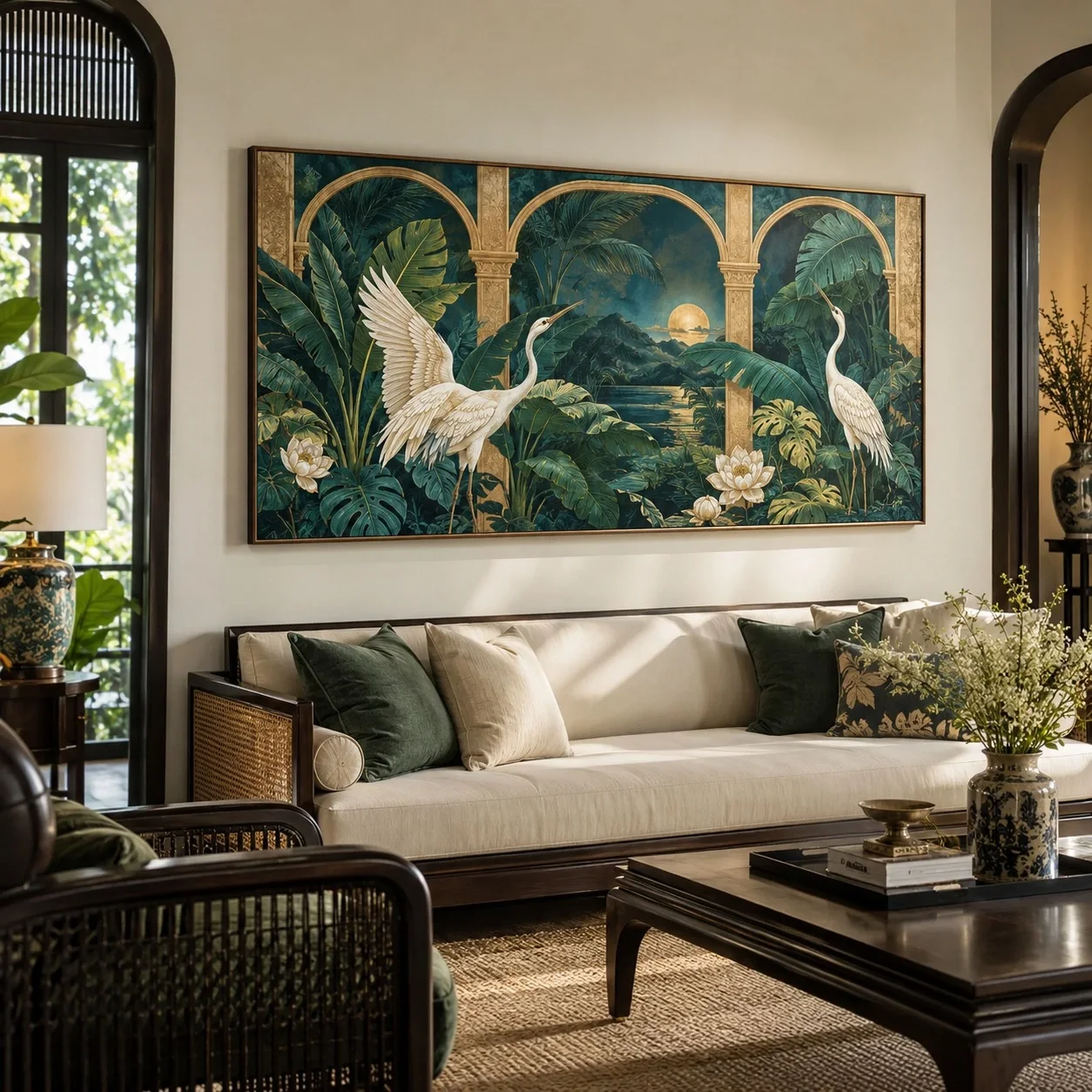 Tranh canvas Indochine Chi Tiết Nghệ Thuật Tranh đơn - phòng khách