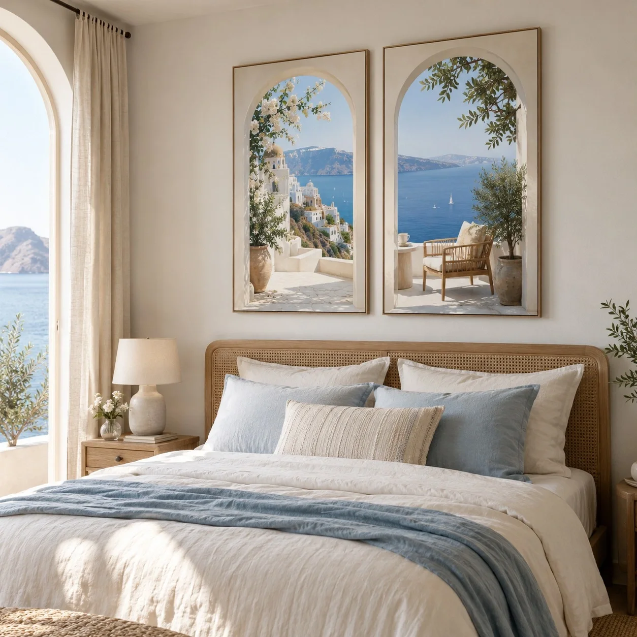 Tranh canvas Khung vòm Chi Tiết Nghệ Thuật Bộ 2 tấm - phòng ngủ