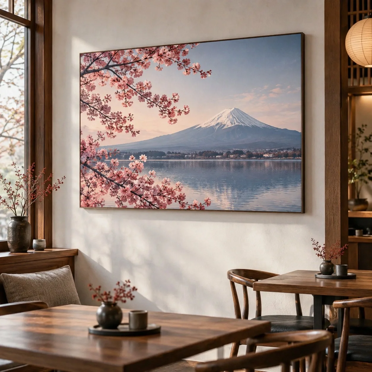 Tranh canvas Nhật Bản Phong Cách Tối Giản Tranh đơn - quán cà phê hoặc trà sữa