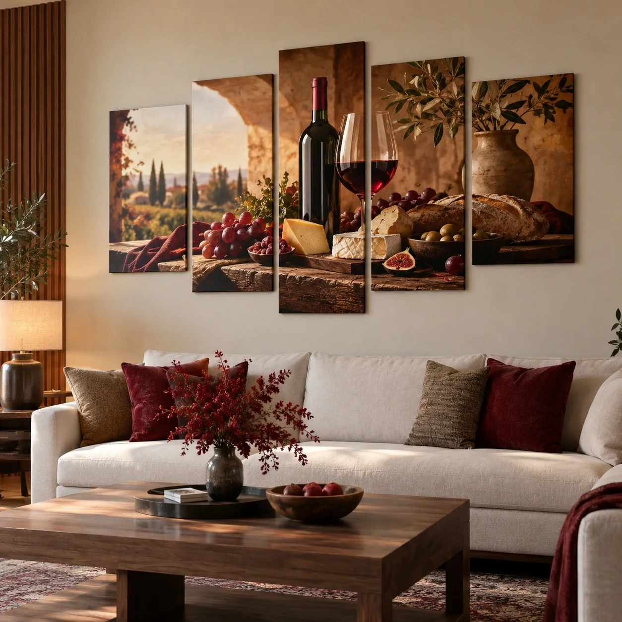 Tranh canvas Nhịp Bếp Và Hương Vị Bộ 5 tấm - phòng khách