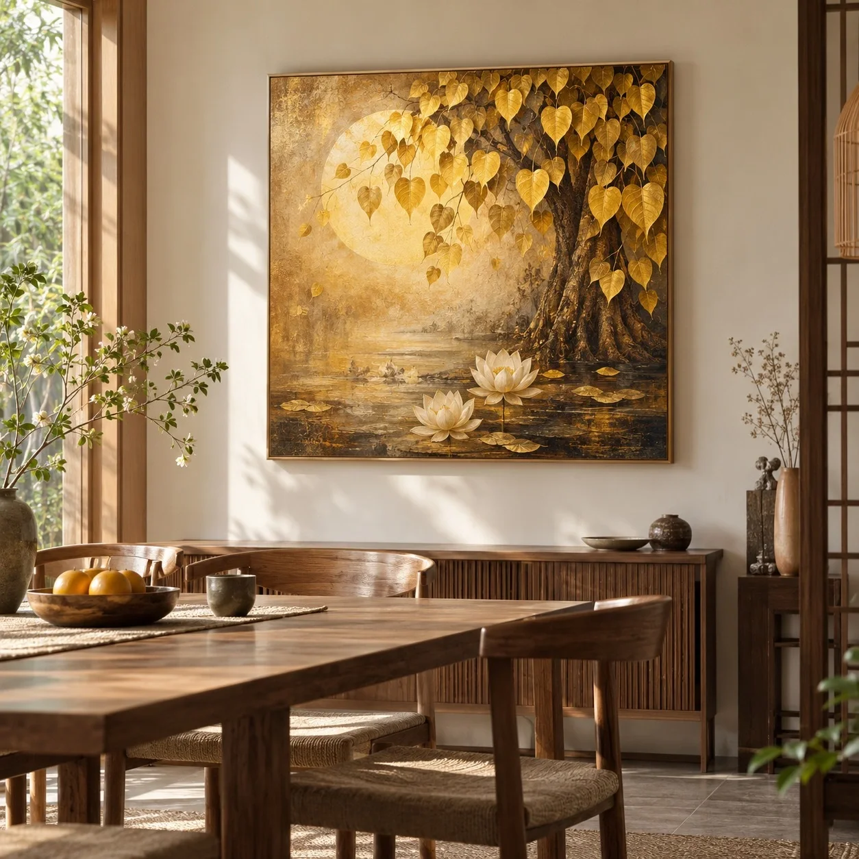 Tranh canvas Phật giáo Ánh Sáng Ban Mai Tranh đơn - phòng ăn