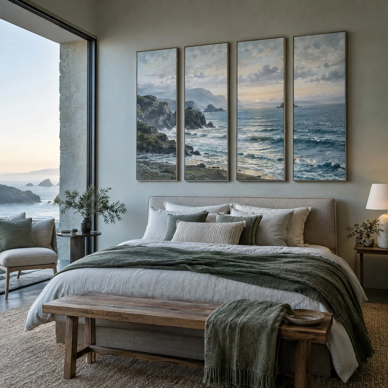 Tranh canvas Phong cảnh Sắc Màu Khoáng Chất Bộ 4 tấm - phòng ngủ