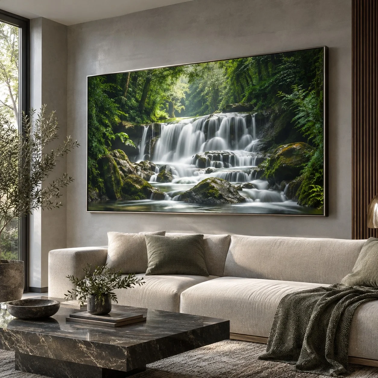 Tranh canvas Thác nước Phiên Bản Sang Trọng Tranh đơn - phòng khách