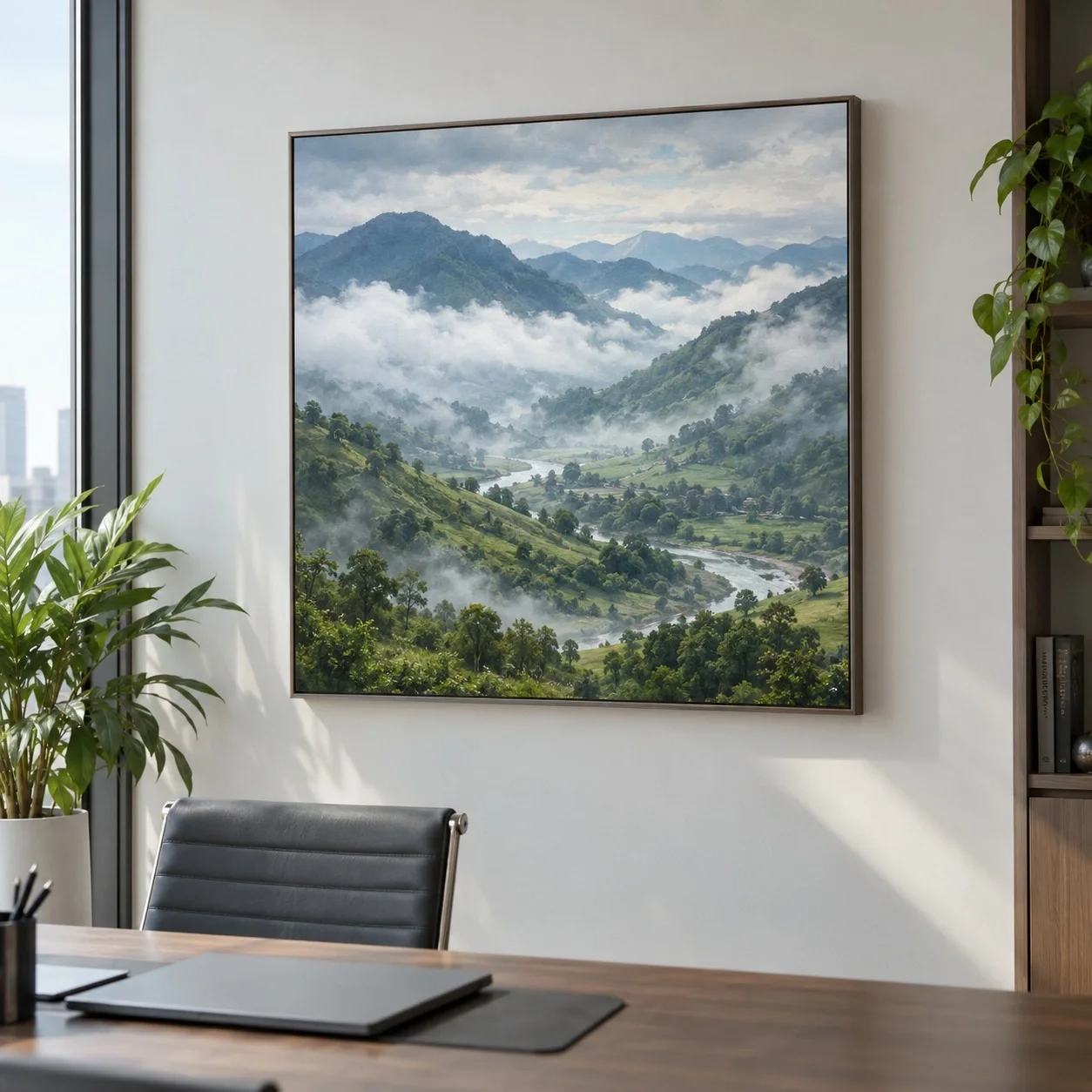 Tranh canvas Thung Lũng Sau Mưa Tranh đơn - văn phòng doanh nghiệp
