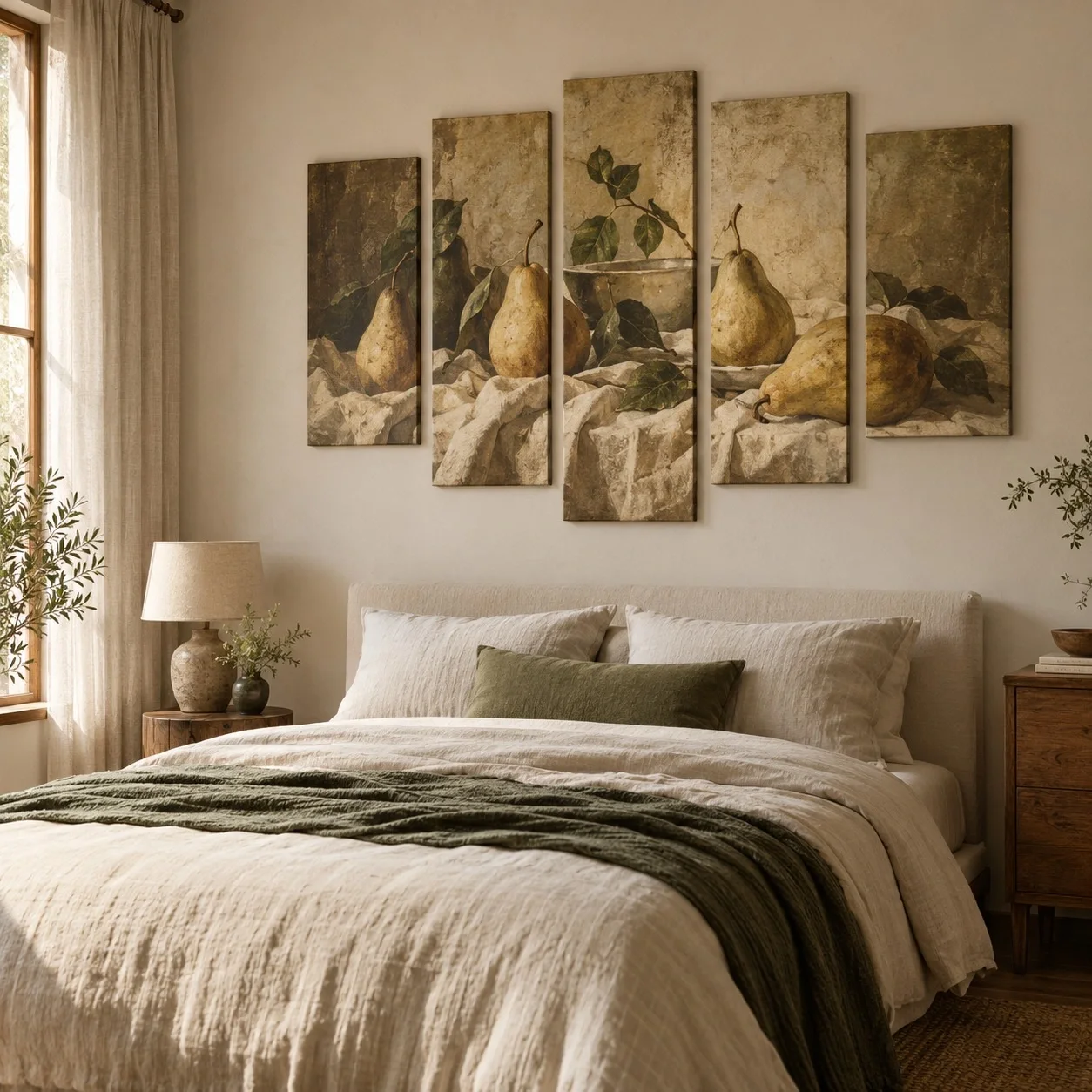 Tranh canvas Tĩnh vật Gam Màu Cổ Điển Bộ 5 tấm - phòng ngủ