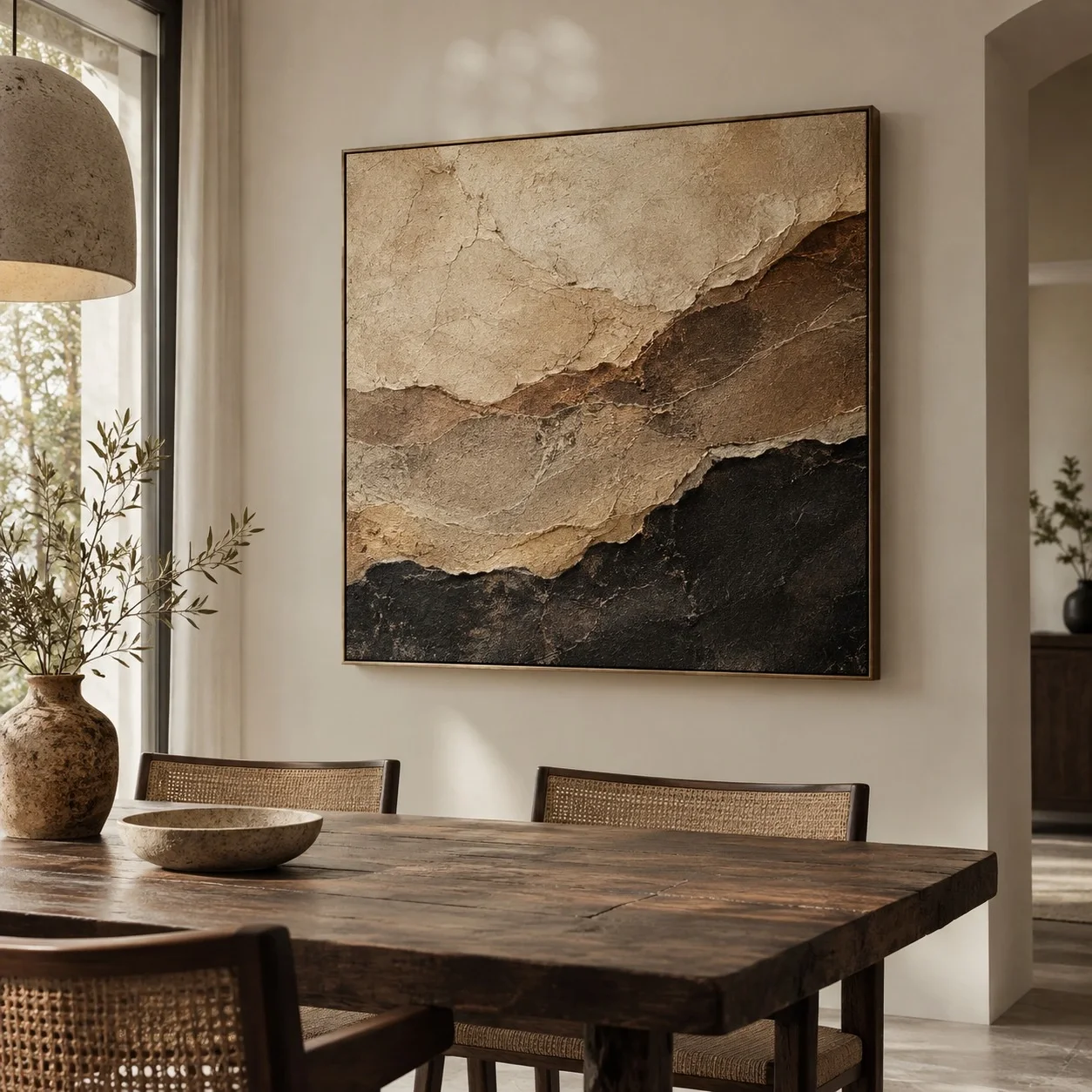 Tranh canvas Trừu tượng Gam Màu Cổ Điển Tranh đơn - phòng ăn