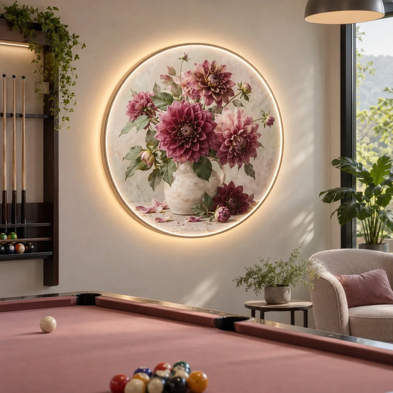 Tranh đèn LED Hoa Cảm Hứng Thiên Nhiên Tranh đơn - phòng bida